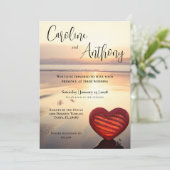 Ocean Theme Beach Hochzeit Einladung (Stehend Vorderseite)
