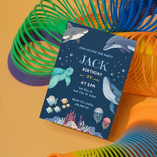 Ocean Theme Birthday Einladungskarte Einladung