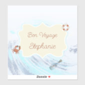 Ocean Theme Bon Voyage Personalized with Name Aufkleber (Blatt)
