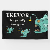 Ocean Theme Boys Birthday Anglerfish O-fish al Banner (Horizontal)