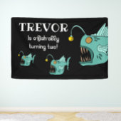 Ocean Theme Boys Birthday Anglerfish O-fish al Banner