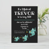 Ocean Theme Boys Birthday Anglerfish O-fish al Einladung (Stehend Vorderseite)