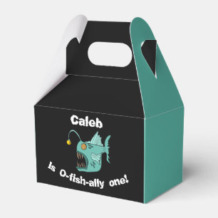 Ocean Theme Boys Birthday Anglerfish O-fish-ally Geschenkschachtel