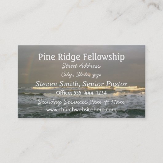 Ocean Theme Business Card, White Text Visitenkarte (Vorderseite)