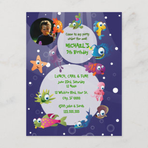 Ocean Theme Kinder zum Geburtstag Party Einladung