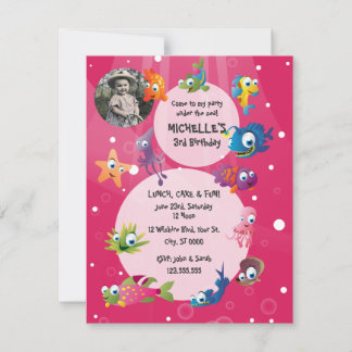 Ocean Theme Kinder zum Geburtstag Party Einladung