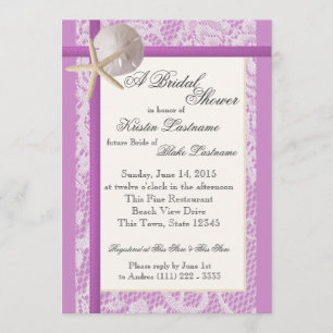 Ocean Theme Lila Polterabend Einladung