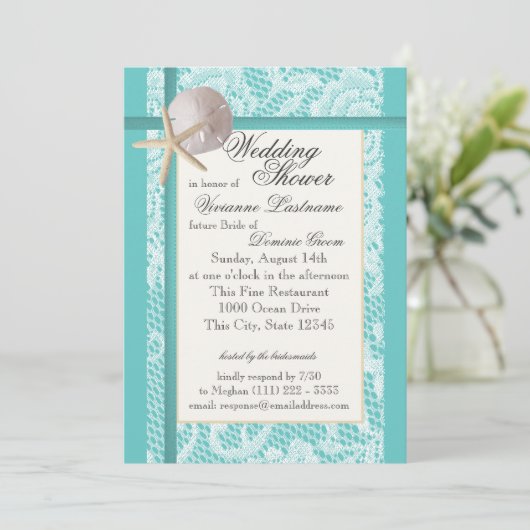 Ocean Theme Polterabend Einladung (Stehend Vorderseite)