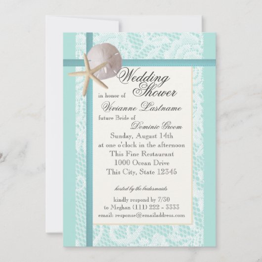 Ocean Theme Polterabend Einladung (Vorderseite)