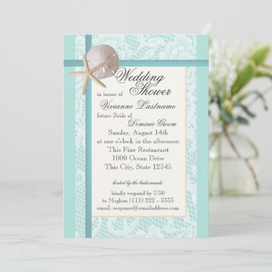 Ocean Theme Polterabend Einladung (Stehend Vorderseite)