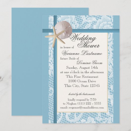 Ocean Theme Polterabend Einladung (Vorne/Hinten)