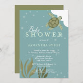 Ocean Theme Sea Turtle Baby Dusche Einladung (Vorne/Hinten)