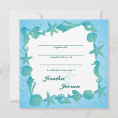 Ocean Theme Wedding invitation Einladung (Vorderseite)