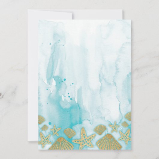 Ocean Themed Beach Bridal Dusche Einladung (Rückseite)