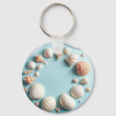 Ocean-Themed Keychain – Sea Life Design with Shell Schlüsselanhänger (Rückseite)