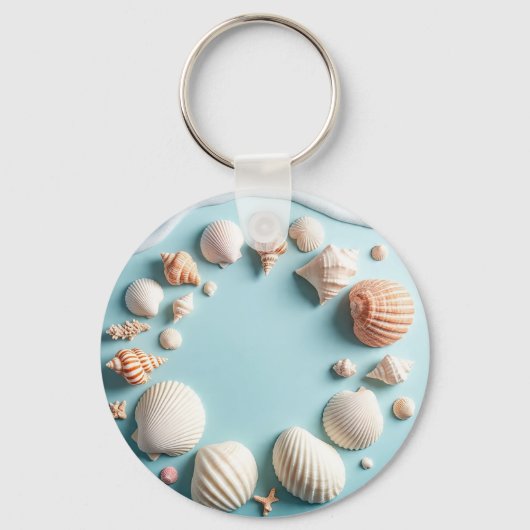 Ocean-Themed Keychain – Sea Life Design with Shell Schlüsselanhänger (Rückseite)