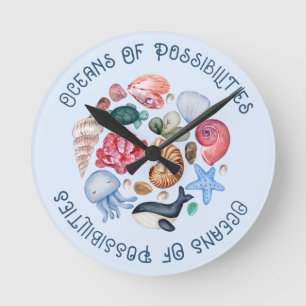 Ocean Themed Runde Wanduhr