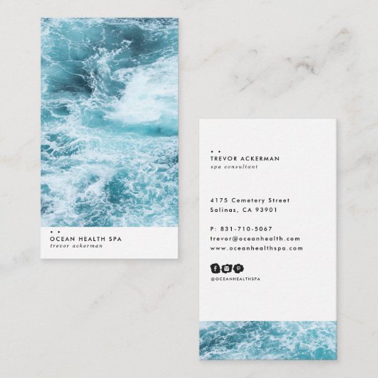 Ocean Tide Moderne Visitenkarte (Vorne/Hinten)