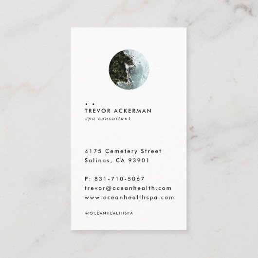 Ocean Tide Moderne Visitenkarte (Rückseite)