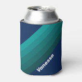 Ocean Tide Stripes with Name Dosenkühler (Kanne Vorderseite)