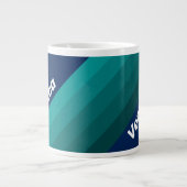 Ocean Tide Stripes with Name Jumbo-Tasse (Vorderseite)
