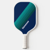 Ocean Tide Stripes with Name Pickleball Schläger (Rückseite)