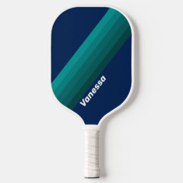 Ocean Tide Stripes with Name Pickleball Schläger