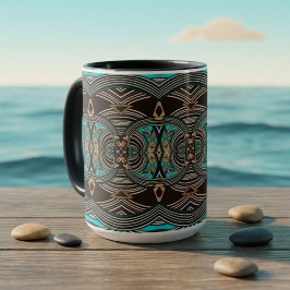 Ocean Tides Abstrakte Stammes Tasse