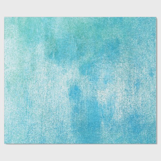 Ocean Tiffany Aqua Paint White Linen Wasserfarbe Geschenkpapier (Flach)