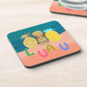 Ocean Tiki Pineapple Luau Getränkeuntersetzer (Linke Seite)