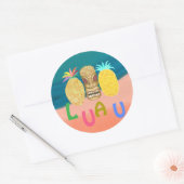 Ocean Tiki Pineapple Luau Runder Aufkleber (Umschlag)