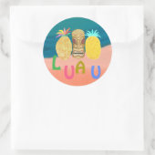 Ocean Tiki Pineapple Luau Runder Aufkleber (Tasche)