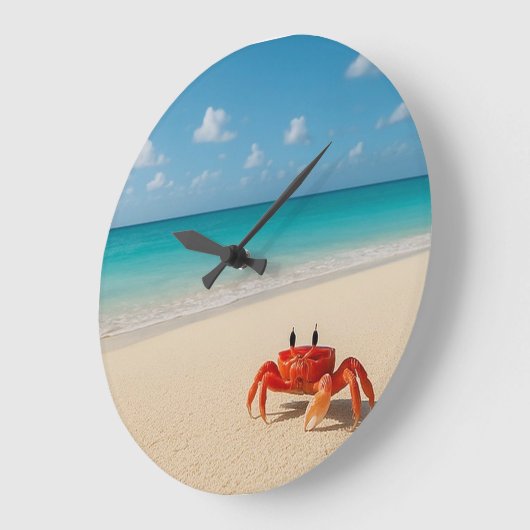 Ocean Time - Round Wall Clock (1 Crab) Große Wanduhr (Winkel)