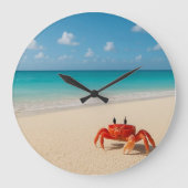 Ocean Time - Round Wall Clock (1 Crab) Große Wanduhr (Vorderseite)