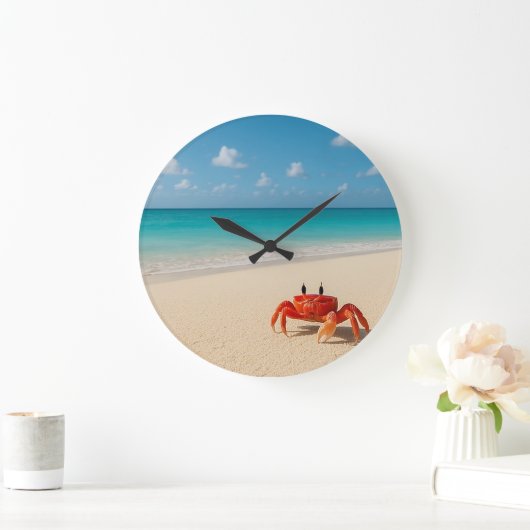 Ocean Time - Round Wall Clock (1 Crab) Große Wanduhr (Zuhause)