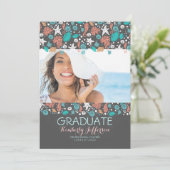 Ocean Treasures Beach Foto Graduation Party Einladung (Stehend Vorderseite)