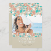 Ocean Treasures Beach Foto Graduation Party Einladung (Vorne/Hinten)
