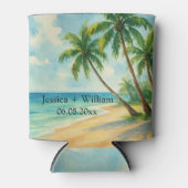 Ocean Tropical Beach Island Summer Wedding Dosenkühler (Vorderseite)