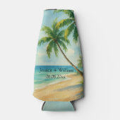 Ocean Tropical Beach Island Summer Wedding Flaschenkühler (Vorderseite)