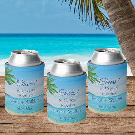 Ocean Tropical Golden 50. Hochzeitstag Dosenkühler