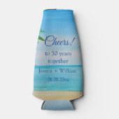 Ocean Tropical Golden 50. Hochzeitstag Flaschenkühler (Vorderseite)