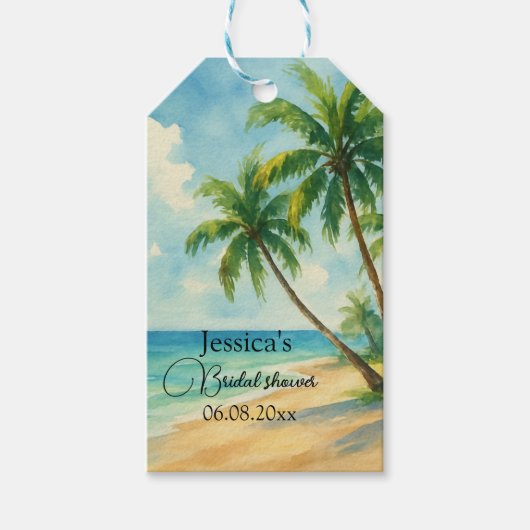 Ocean Tropical Island Beach Brautparty Geschenkanhänger (Vorderseite)