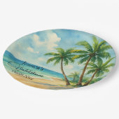 Ocean Tropical Island Beach Brautparty Pappteller (Schrägansicht)