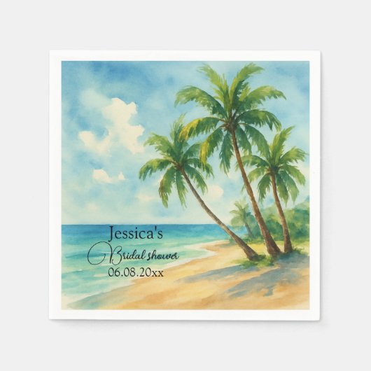 Ocean Tropical Island Beach Brautparty Serviette (Vorderseite)