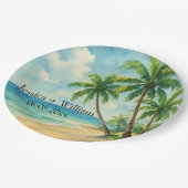 Ocean Tropical Island Beach Hochzeit Vielen Dank Pappteller (Schrägansicht)