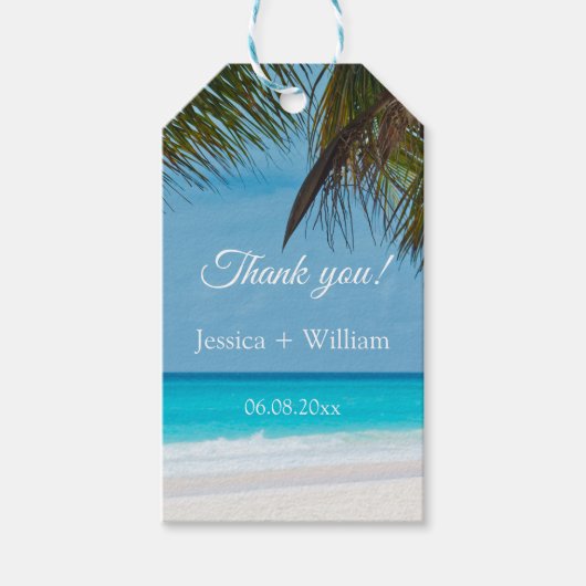 Ocean Tropical Wedding Jubiläum Danke Geschenkanhänger (Vorderseite)