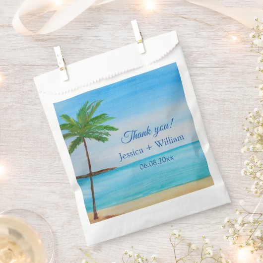 Ocean Tropical Wedding Jubiläum Danke Geschenktütchen (Ausgeschnitten)