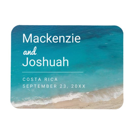 Ocean Turquoise Water Beach Hochzeit Save the Date Magnet (Horizontal)