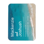 Ocean Turquoise Water Beach Hochzeit Save the Date Magnet (Vertikal)