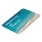 Ocean Turquoise Water Beach Hochzeit Save the Date Magnet (Linke Seite)